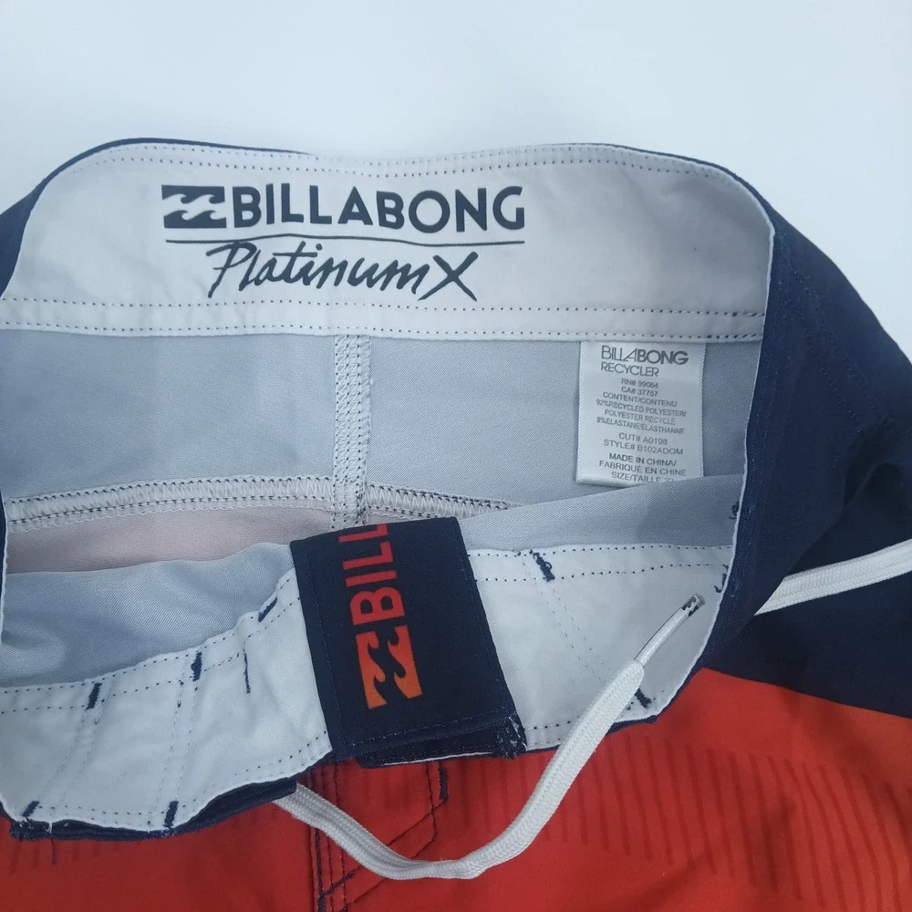 Billabong Platinum X Recycler Kids Board Shorts Red Navy White Size 22 B102ADOM